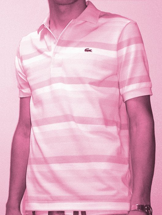Playera tipo polo piqué — Rosa