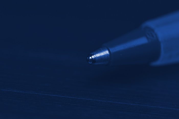 Bolígrafo metálico con stylus — Azul