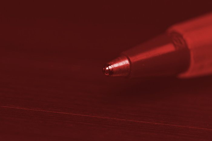 Bolígrafo metálico con stylus — Rojo