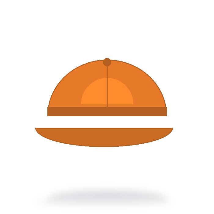 Gorra trucker 5 paneles — Naranja