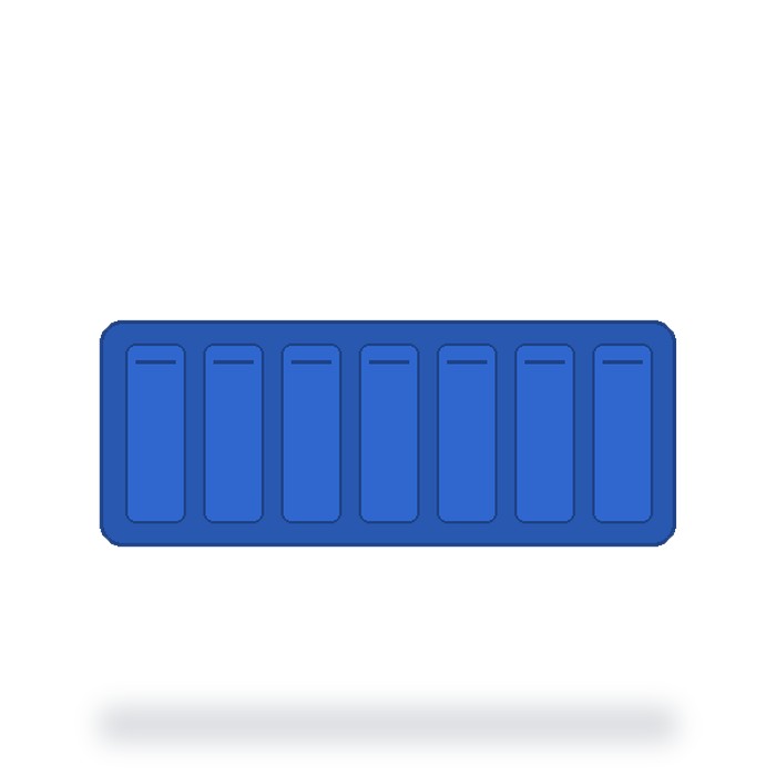 Pastillero semanal 7 días — Azul