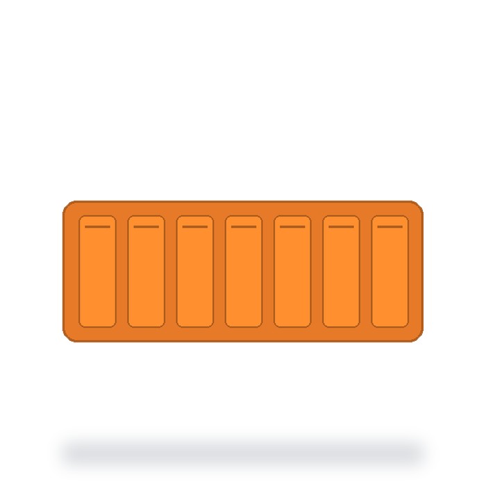 Pastillero semanal 7 días — Naranja