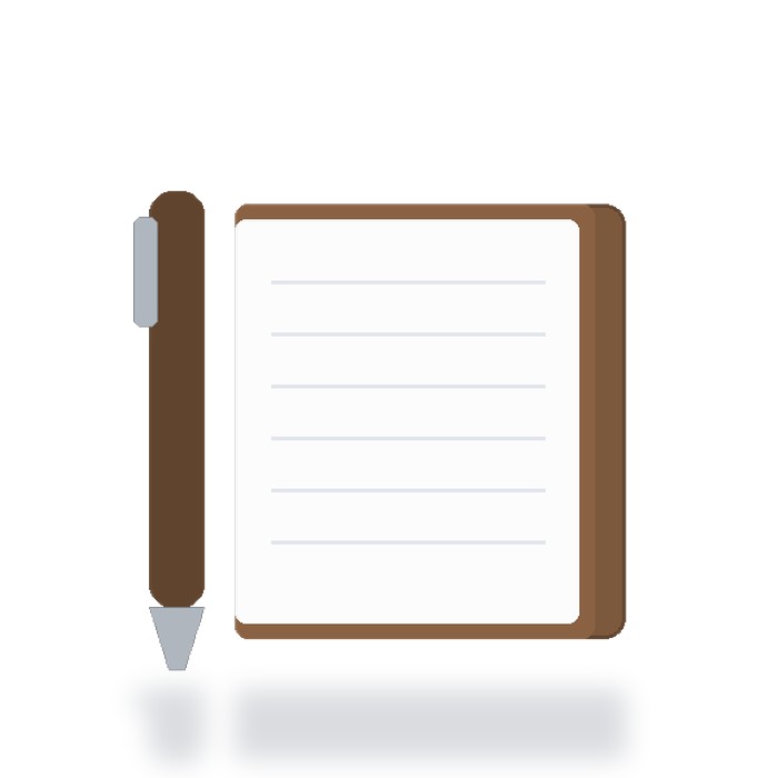 Set de escritorio con pluma y libreta — Cafe
