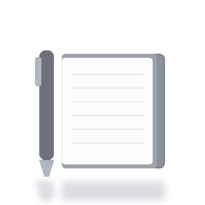 Set de escritorio con pluma y libreta — Gris
