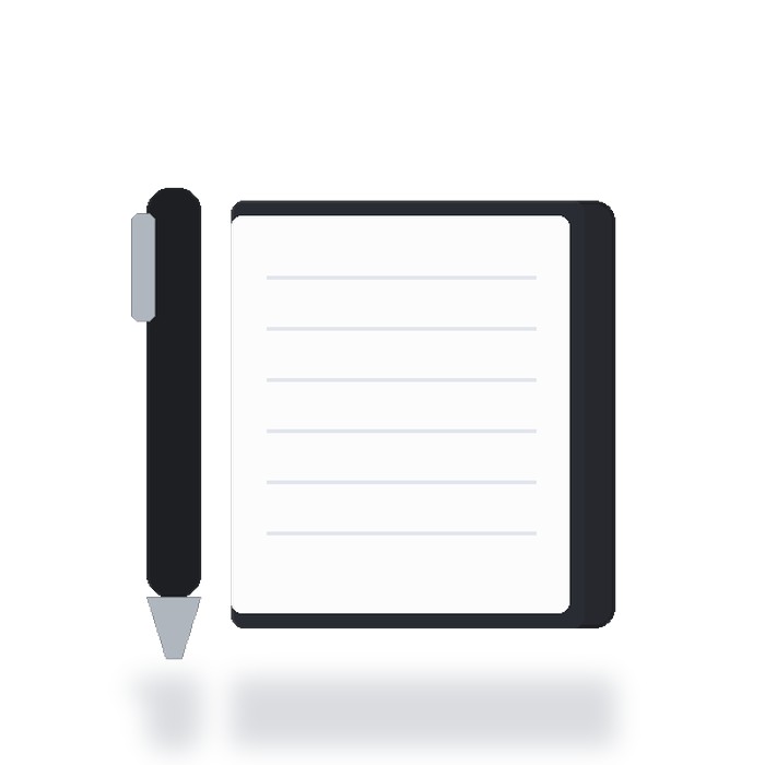 Set de escritorio con pluma y libreta Premium — Negro