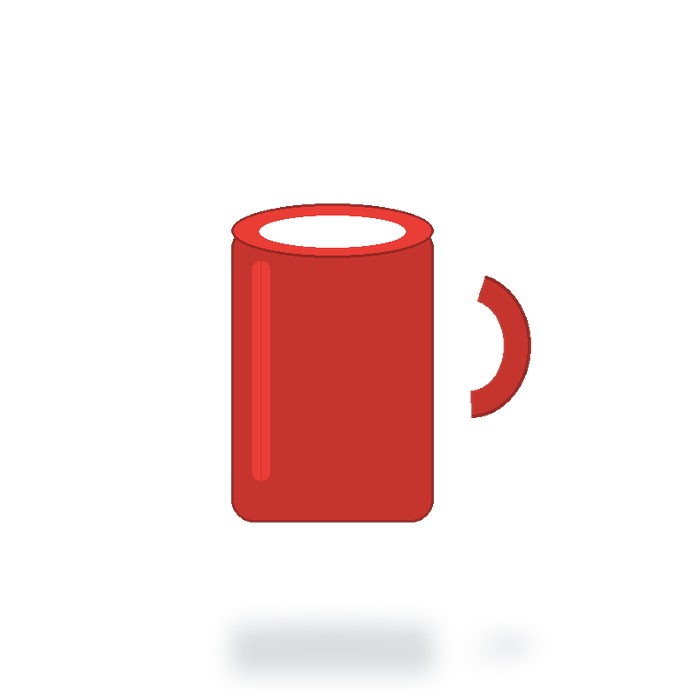 Taza de cerámica 11 oz Económica — Rojo